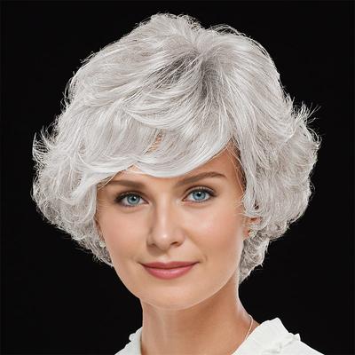 WhisperLite Wig Luxe Crop-Style Wig with Razored Bangs and Dimensional Layers/Multi-Tonal Shades of Blonde Silver Brown and Red