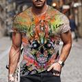 Men's Shirt T shirt Tee Tee Retro Shirts Skull Graphic Prints Round Neck Clothing Apparel 3D Print Street Daily Short Sleeve Print Vintage Designer Retro Casual