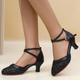 Women's Heels Wedding Shoes Modern Dance Shoes Sandals Stilettos Comfort Shoes Outdoor Daily Summer Sequin Low Heel Pointed Toe Fashion Elegant Sexy Mesh Cross Strap Black 5.5cm Black 3.5cm Blue