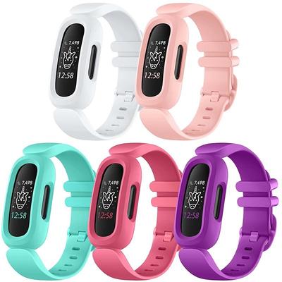5 PCS Bands Compatible with Fitbit Ace 3 for Kids Soft TPE Adjustable Waterproof Sports Bracelet Strap for Fitbit Ace 3 Girls Boys
