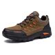 Men's Sneakers Sporty Look Plus Size Trekking Shoes Hiking Outdoor Daily Synthetics Breathable Lace-up Brown Army Green Grey Color Block Summer