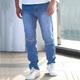 Men's Jeans Trousers Denim Pants Button Pocket Ripped Plain Comfort Breathable Outdoor Daily Going out Fashion Casual Blue