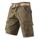 Men's Cargo Shorts Shorts Hiking Shorts Leg Drawstring Multi Pocket Plain Wearable Knee Length Casual Daily Holiday 100% Cotton Sports Fashion Army Yellow Grass Green