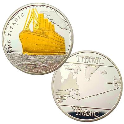 British Titanic Silver Plated Two tone Coin Titanic Navigation Route Love Commemorative Coin Craft Coin