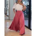 Women's Two Piece Dress Set Casual Dress Skirt Set Outdoor Date Fashion Streetwear Pocket Long Dress Maxi Dress One Shoulder Half Sleeve Plain Regular Fit Pink Summer Spring S M L XL XXL