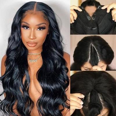 Remy Human Hair Wig Short U Part Body Wave With Bangs Natural Color Women Soft Easy dressing Machine Made Brazilian Hair Women's Natural Black #1B 8 inch 10 inch 12 inch Vacation New Year Rehearsal