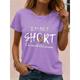 I'm Not Short, I'm Concentrated Awesome Women's T shirt 100% Cotton Letter Print Basic Short Sleeve Crew Neck Black Navy Blue Purple