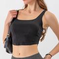 Women's Running Tank Top Quick Dry Denim Solid Color Yoga Fitness Crop Top Black Royal Blue Blue Square Neck High Elasticity Summer