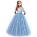 Princess Lace Prom Dress Flower Girl Dress 3-13 Years Kids Little Girls' Floral Lace Party Wedding Evening Hollow Out Lace Tulle Maxi Short Sleeve Flower Gowns Wedding Guest