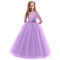 Princess Lace Prom Dress Flower Girl Dress 3-13 Years Kids Little Girls' Floral Lace Party Wedding Evening Hollow Out Lace Tulle Maxi Short Sleeve Flower Gowns Wedding Guest