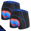 Arsuxeo Men's 2-Pack Cycling Underwear Shorts Bike Underwear Shorts Mountain Bike MTB Road Bike Cycling Sports 3D Pad Breathable Quick Dry Moisture Wicking Spandex Clothing Apparel Bike Wear