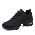 Women's Dance Sneakers Training Performance HipHop Sneaker Thick Heel Lace-up Adults' White Black Fuchsia