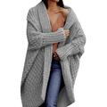 Women's Cardigan Open Front Chunky Knit Acrylic Knitted Fall Winter Long Outdoor Daily Going out Fashion Casual Soft Long Sleeve Solid Color Pink Camel Green S M L