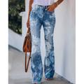 Women's Bootcut Flared Pants Floral Print Leisure Elastic Grey Fashion Casual Daily Full Length Flower / Floral XXL