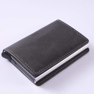8-cards Men's Wallet Card Holder, Minimalist, RFID Anti-theft Scan Pop-up Aluminum Alloy Card Box