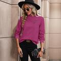 Women's Sweatshirt Pullover Textured Solid Color Casual Sports Button Black Blue Fuchsia Active Sportswear V Neck Long Sleeve Top Micro-elastic Fall Winter