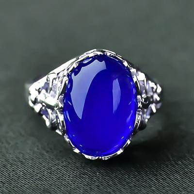 1PC Adjustable Ring For Women's Blue Gift Daily Date Resin Alloy Retro Joy