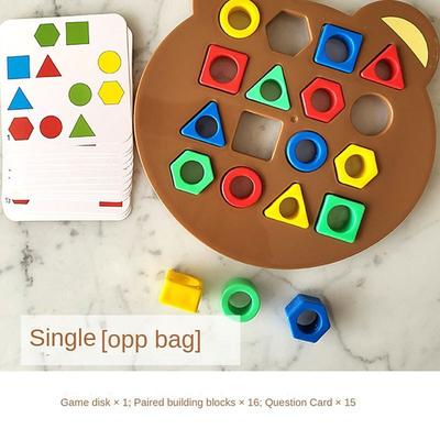 DIY Children Geometric Shape Color Matching 3D Puzzle Baby Montessori Toys Learning Educational Interactive Battle Game Toys For Kids