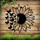 Modern Butterfly Sunflower Metal Wall Decor Tree of Life Metal Wall Art Bird Ornament Home Bedroom Living Room Window Decoration