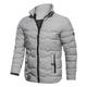 Men's Winter Coat Winter Jacket Puffer Jacket Zipper Pocket Polyster Pocket Office Career Date Casual Daily Regular Fashion Casual Windproof Warm Winter Plain Black Navy Blue Gray Puffer Jacket