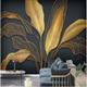 Mural Wallpaper Wall Sticker Custom Self-adhesive Dazzling golden banana leaves PVC / Vinyl Suitable For Living Room Bedroom Restaurant Hotel Wall Decoration Art Home Decor