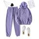 Women's Tracksuit Sweatsuit 2 Piece Casual Long Sleeve Breathable Quick Dry Moisture Wicking Gym Workout Running Jogging Sportswear Activewear Solid Colored Dark Grey Violet Black