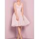 A-Line Cocktail Dresses Flirty Dress Homecoming Graduation Knee Length Sleeveless V Neck Pink Dress Tulle with Pleats 2024