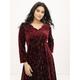 Women's Plus Size Curve Elegant Velvet Dress Party Dress A Line Dress Gradient Long Dress Maxi Dress Long Sleeve Print V Neck Party Dress Wedding Guest Dress