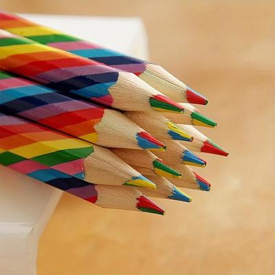 4 Pcs/lot(bag) Cute 4 Color Concentric Rainbow Pencil For Student Children's Painting Graffiti Drawing Gift Art School Supplies
