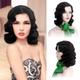 Black 20s Wig for Women Long Finger Wave Party Wig Synthetic Full Vintage Wigs for Womens Lady Cosplay Costume Fancy Dress 1920s Flapper Wig Halloween Wig