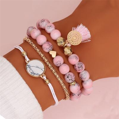 Women's Bracelets Artistic Anniversary Heart Bracelets Bangles / Black / White / Pink / Fall / Winter