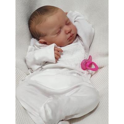 20 inch Reborn Doll Baby Toddler Toy Reborn Toddler Doll Doll Reborn Baby Doll Baby Reborn Baby Doll Newborn lifelike Gift Hand Made Non Toxic 3/4 Silicone Limbs and Cotton Filled Body with Clothes