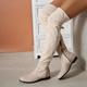 Women's Boots Plus Size Outdoor Work Daily Solid Color Over The Knee Boots Thigh High Boots Winter Flat Heel Round Toe Elegant Fashion Classic Faux Suede Zipper Almond Black Pink