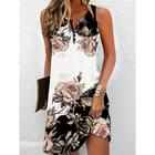 Women's Mini Dress Petite Dress Petite Dress T Shirt Dress Tee Dress Sundress Summer Dress Active Fashion Streetwear Outdoor Vacation Casual Regular Fit Floral Sleeveless Split Neck Black