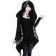 Women's Gothic Hooded Overcoat Goth Girl Plus Size Retro Vintage Punk Gothic Coat Hoodie Outerwear Wednesday Addams Cosplay Costume Party Long Sleeve Coat Masquerade