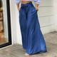 Women's Culottes Wide Leg Chinos Full Length Denim Side Pockets Wide Leg Micro-elastic Mid Waist Fashion Party Casual Black Blue S M Summer Spring Fall