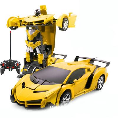 Remote Control Transform Car Robot Toy With Lights Deformation RC Car 360Rotating Stunt Race Car Toys