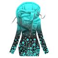 Women's Hoodied Jacket Causal Zipper Flower Comfortable Fashion Regular Fit Outerwear Long Sleeve Fall Light Pink S