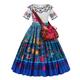 Encanto Princess Mirabel Madrigal Vacation Dress Theme Party Costume Girls' Movie Cosplay Cosplay Halloween Wig Red Blue Dress Halloween Carnival Masquerade Polyester World Book Day Costumes