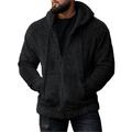 Men's Hoodie Full Zip Hoodie Hoodie Jacket Fuzzy Sherpa Black Army Green Blue Gray Hooded Plain Pocket Sports Outdoor Daily Holiday Streetwear Cool Casual Fall Winter Clothing Apparel Hoodies