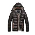 Men's Puffer Jacket Quilted Jacket Zipper Pocket Office Career Date Casual Daily Outdoor Casual Sports Winter Plain Black Yellow Red Blue Puffer Jacket