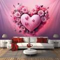 Valentine's Day Roses Heart Hanging Tapestry Wall Art Large Tapestry Mural Decor Photograph Backdrop Blanket Curtain Home Bedroom Living Room Decoration