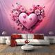 Valentine's Day Roses Heart Hanging Tapestry Wall Art Large Tapestry Mural Decor Photograph Backdrop Blanket Curtain Home Bedroom Living Room Decoration