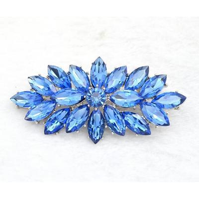 ever faith wedding corsage jewelry navy blue marquise austrian crystal booming flower brooch for women fashion