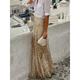 Women's Sparkly Skirt Maxi Skirts Solid Colored Sparkly Party Party Evening Fall Winter Polyester Elegant Sparkle Golden