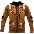 Thanksgiving Mens Graphic Hoodie Full Zip Jacket Brown Hooded Bohemian Style Prints Zipper Sports Outdoor Daily 3D Streetwear Designer Casual Native American Festival Leather