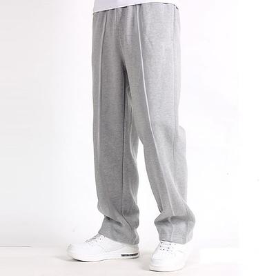 Men's Sweatpants Joggers Wide Leg Sweatpants Trousers Pocket Elastic Waist Plain Comfort Breathable Outdoor Daily Going out Casual Big and Tall Black Light Grey