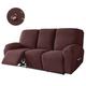 Stretch Recliner Cover Waterproof Recliner Couch Covers with Side Pocket 8-Pieces Set,Non Slip Recliner Chair Cover for Standard 3 Seater Recliner, Soft Thick Check Jacquard Fabric