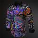 Paisley Vintage Artistic Men's Shirt Daily Wear Going out Fall Winter Turndown Long Sleeve Purple, Green S, M, L 4-Way Stretch Fabric Shirt