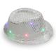 Creative LED Flashing Jazz Cap Adult Hip Hop Dance Show Sequin Jazz Hat Glow In The Dark Luminous Fedora Costumes Stage Props